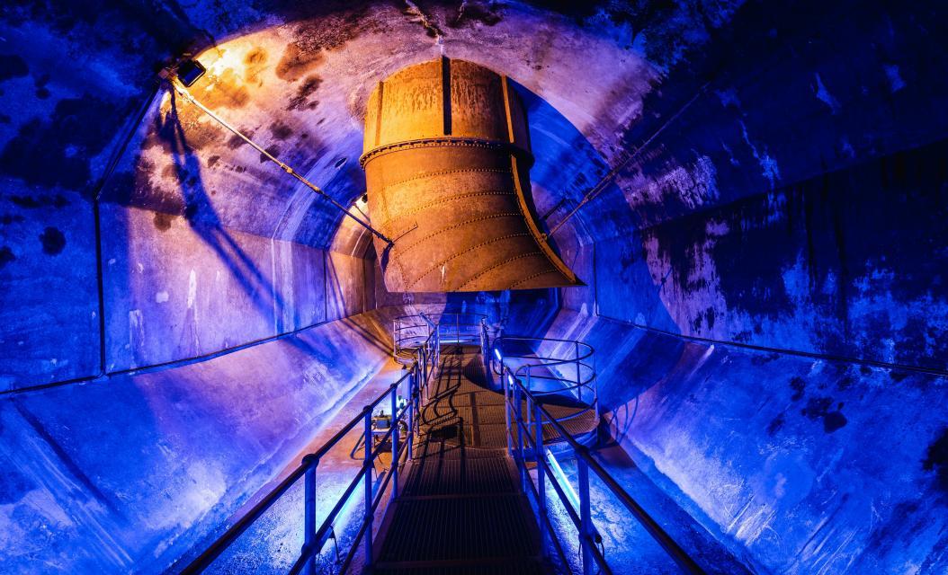 Wassereinlauf in der Schauturbine